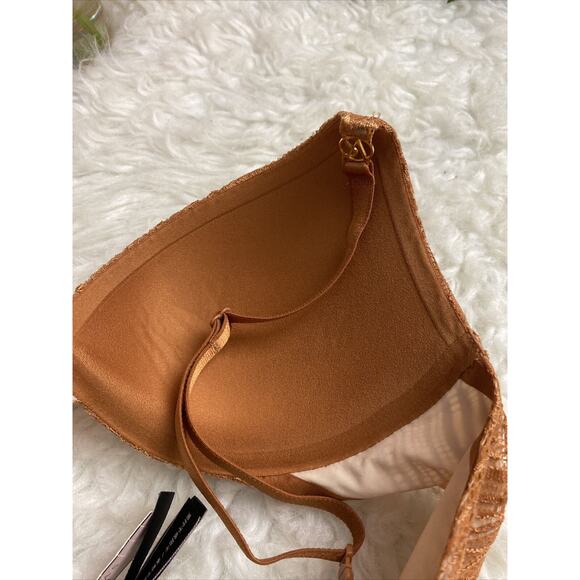 NWT VICTORIA SECRET VERY SEXY UPLIFT PLUNGE LACE BRA SZ 32C BROWN UNDERWIRED $49 - Picture 7 of 8